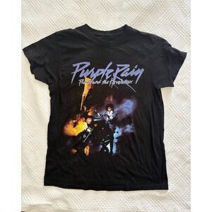 Prince Purple Rain T-Shirt Size Medium Black Short Sleeve Official Retro